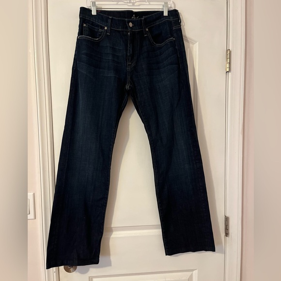 7 For All Mankind Men's Deep Indigo Relaxed Jeans - Picture 1 of 9